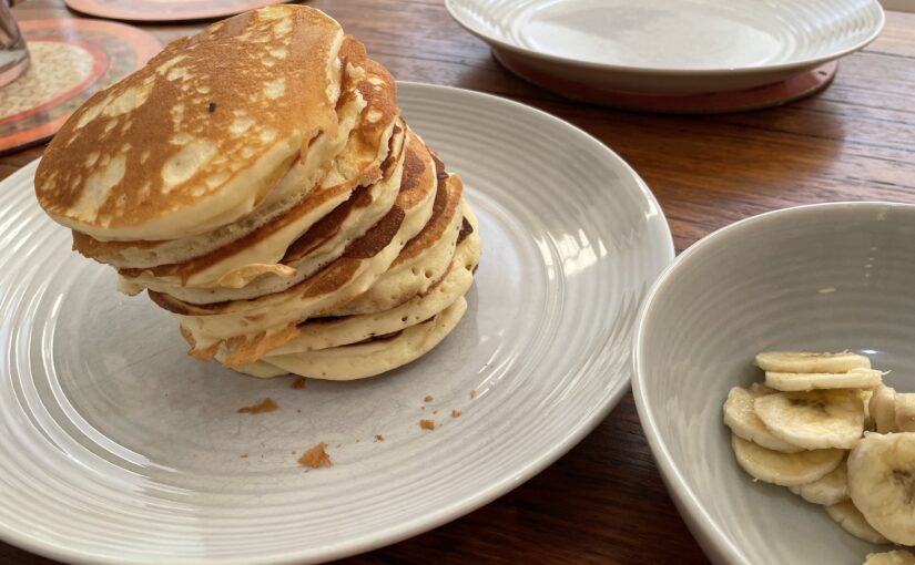 photo of a stack of pancakes made to this recipe