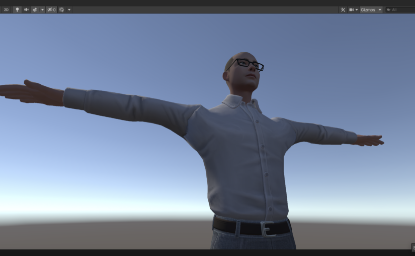screenshot from Unity of a humanoid avatar in a T-pose